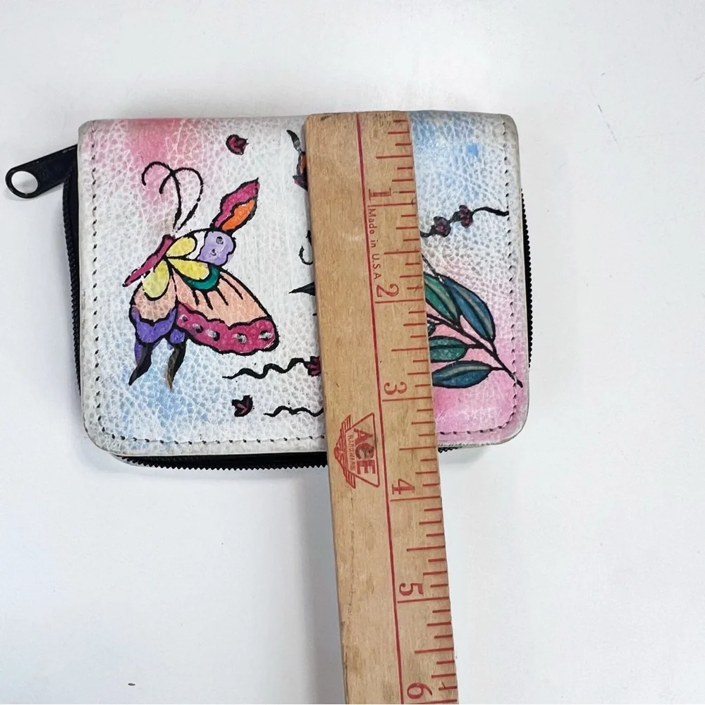 Anushcka Hand Painted Butterfly Zip around Wallet